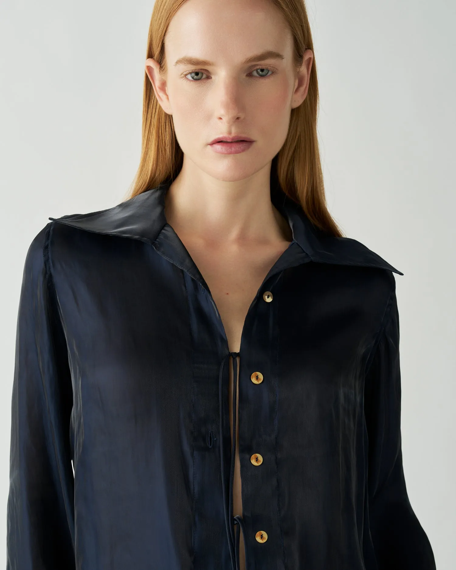 Saskia Shirt Iridescent Chiffon Midnight sold by Rejina Pyo product image thumbnail 4
