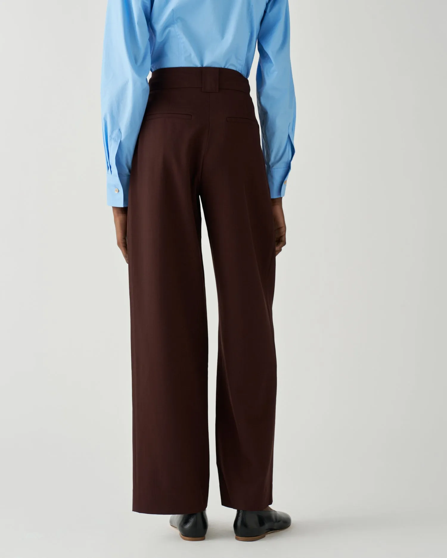 Freya Trousers Wool Blend Twill Burgundy sold by Rejina Pyo product image thumbnail 4