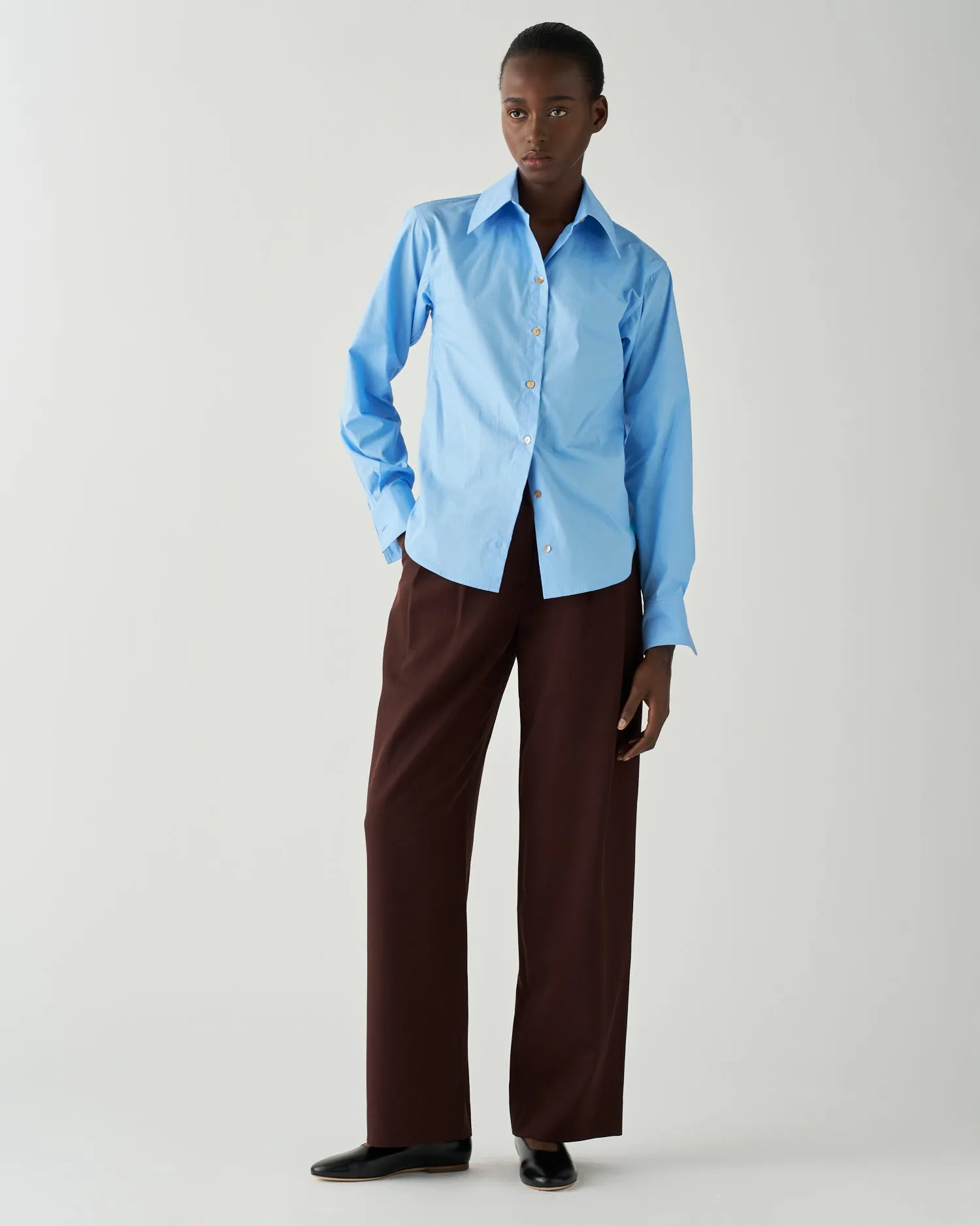 Freya Trousers Wool Blend Twill Burgundy sold by Rejina Pyo product image thumbnail 3