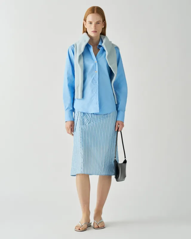 Robyn Shirt Cotton Poplin Blue made by Rejina Pyo