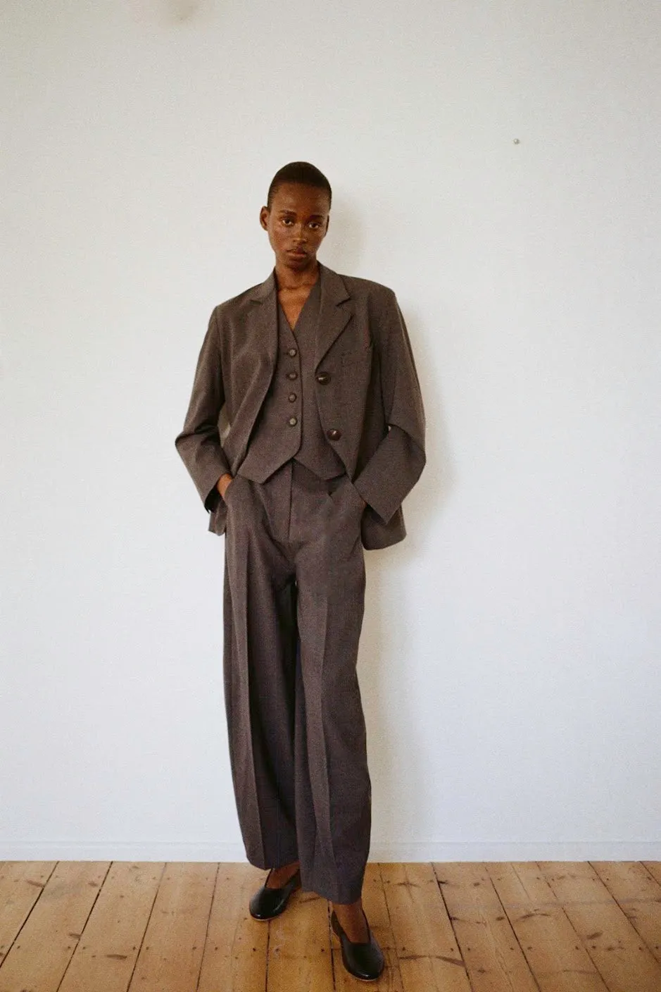 Sidney Trousers Wool Suiting Charcoal sold by Rejina Pyo product image thumbnail 4