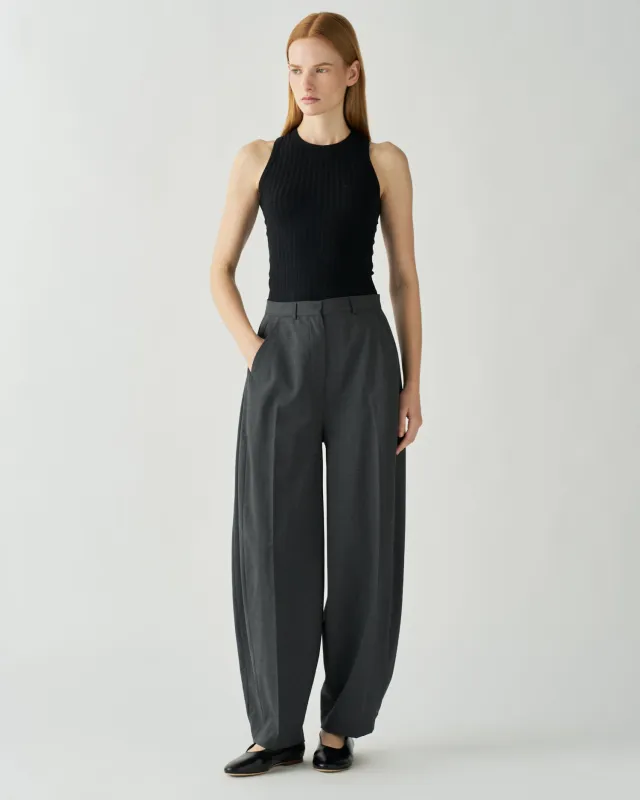 Sidney Trousers Wool Suiting Charcoal made by Rejina Pyo