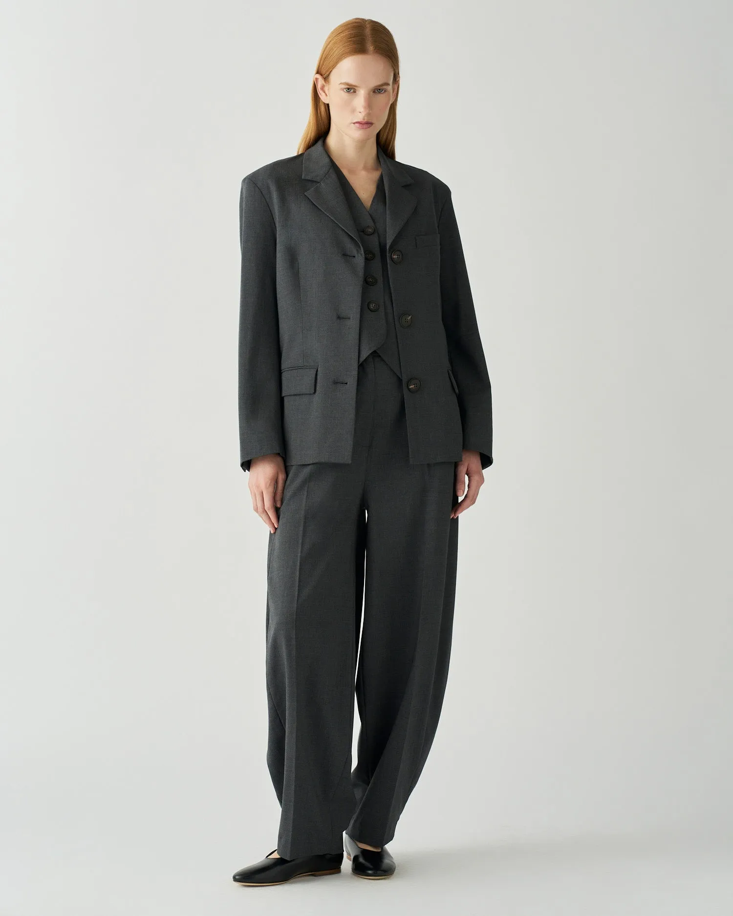 Delphi Blazer Wool Suiting Charcoal sold by Rejina Pyo product image thumbnail 3