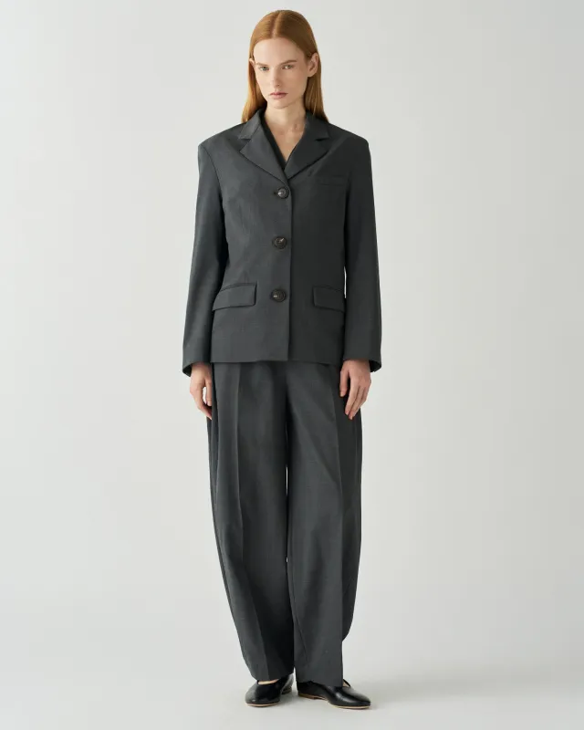 Delphi Blazer Wool Suiting Charcoal made by Rejina Pyo
