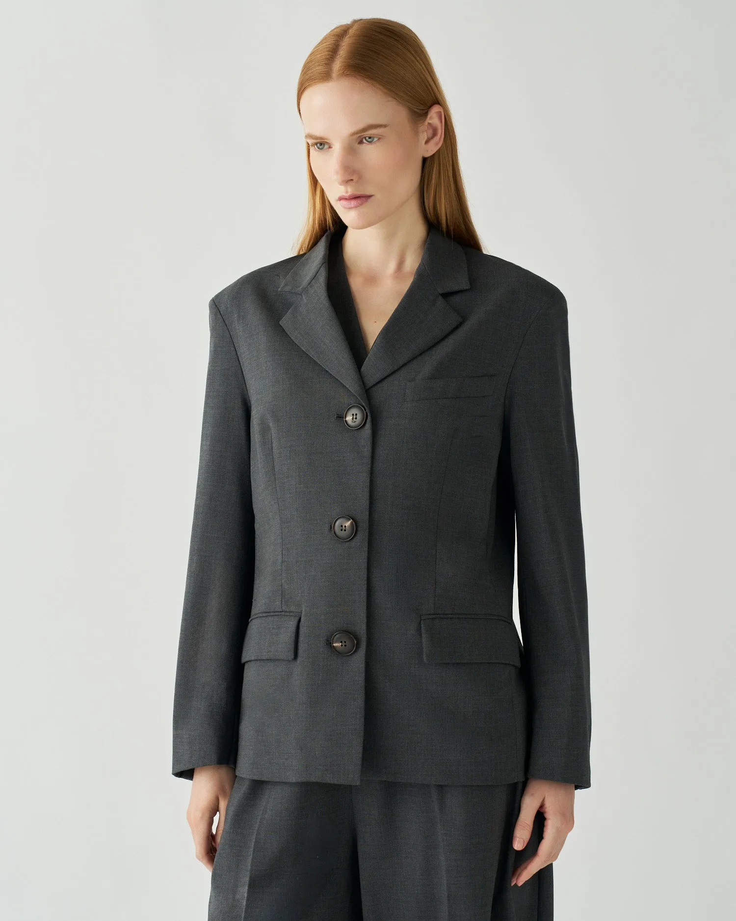 Delphi Blazer Wool Suiting Charcoal sold by Rejina Pyo product image thumbnail 2