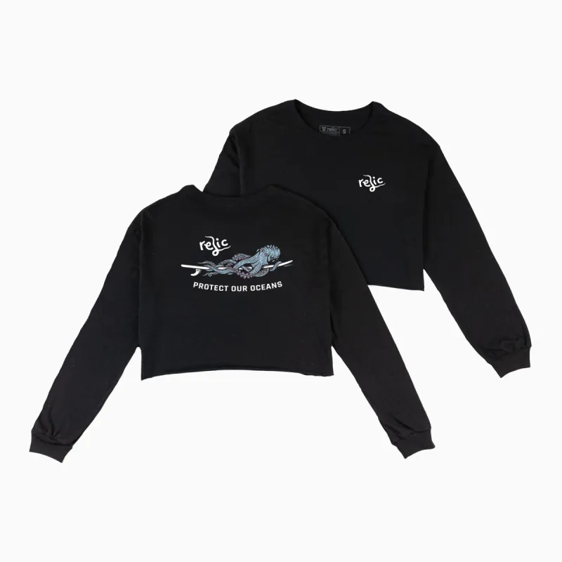 Women's Surf Octo LS Crop Top sold by Relic