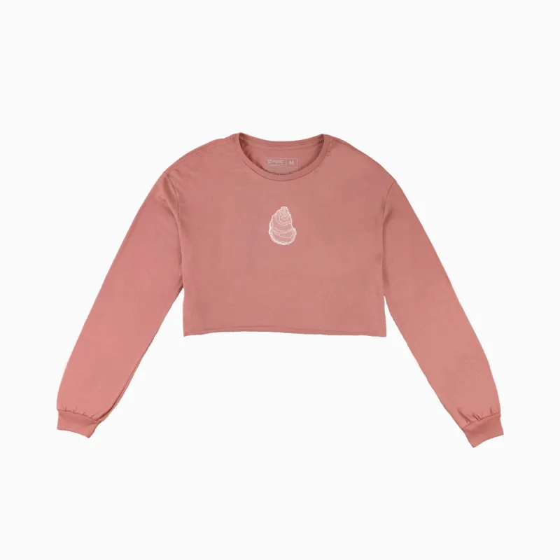 Women's Oyster LS Crop Top sold by Relic