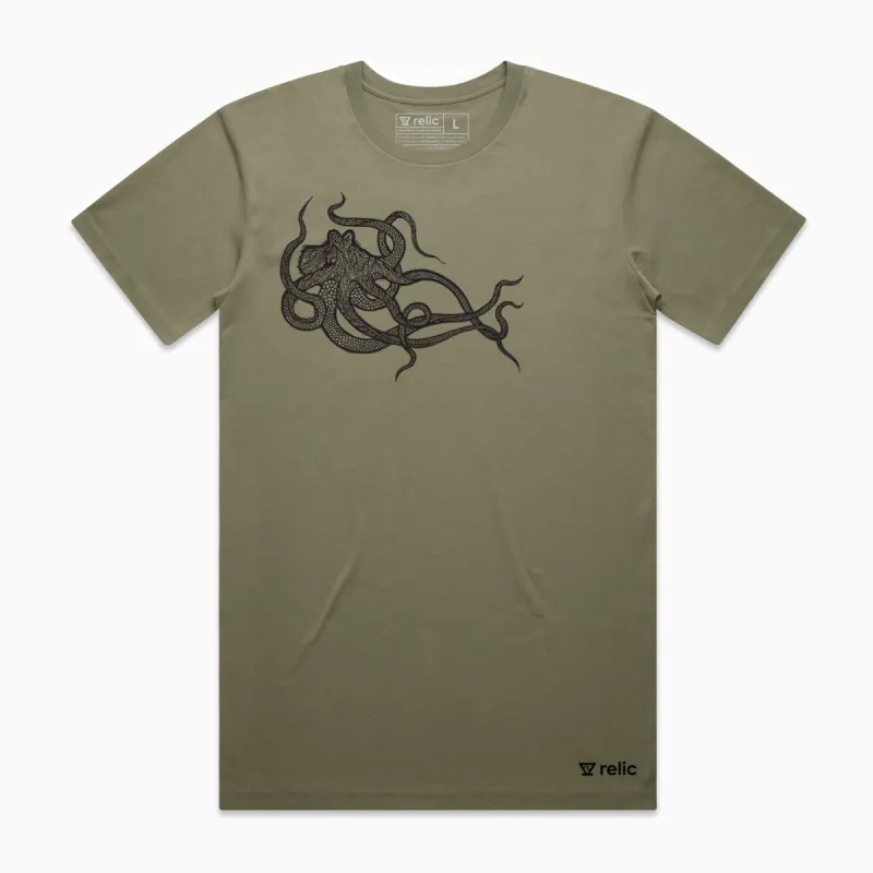 Octopus Tee - Military Green sold by Relic