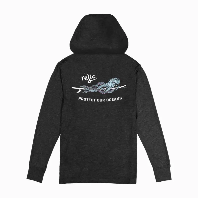 SurfOcto Thin Hoodie - Black sold by Relic