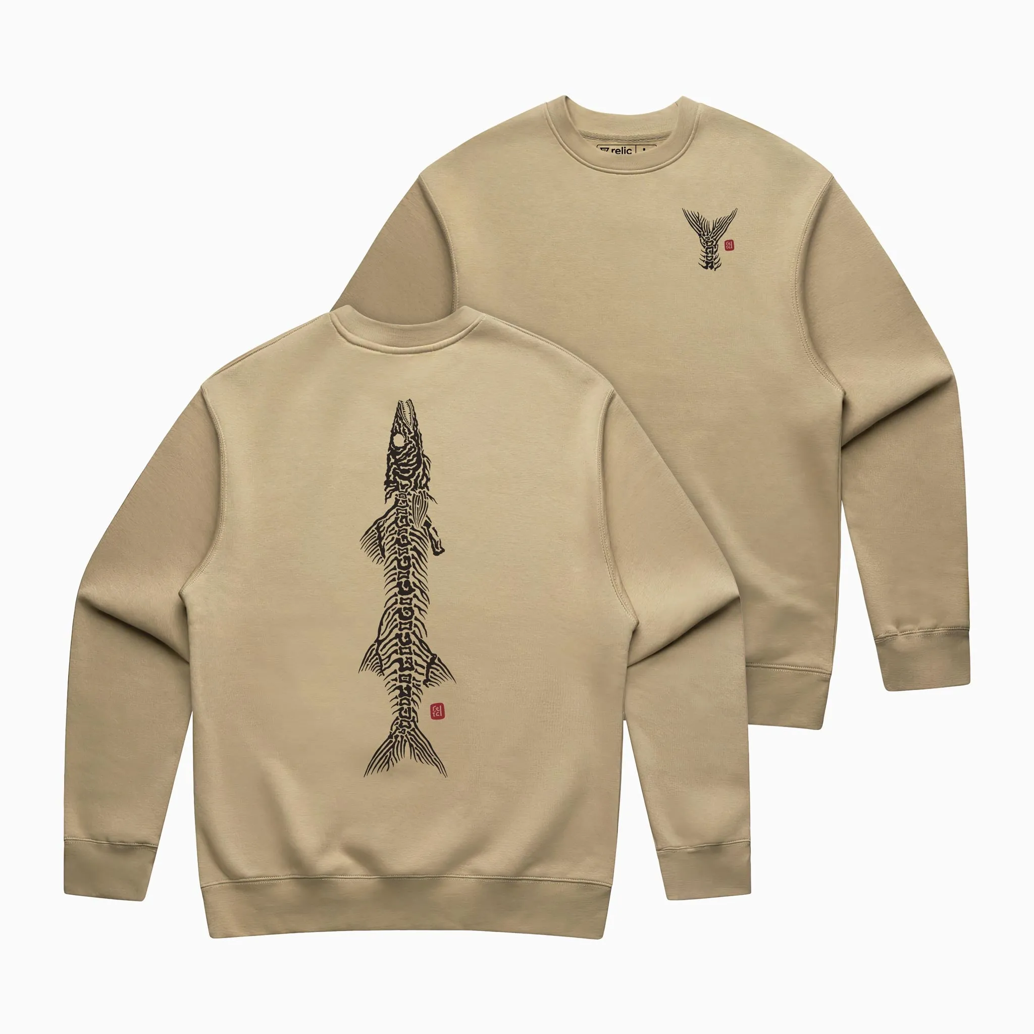 Recycled Barracuda Crew Neck - Sand sold by Relic