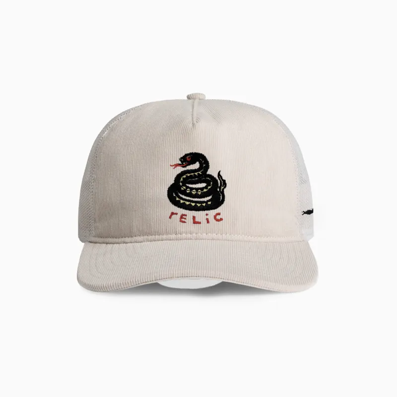Snake Embroidery Corduroy Trucker - Bone sold by Relic