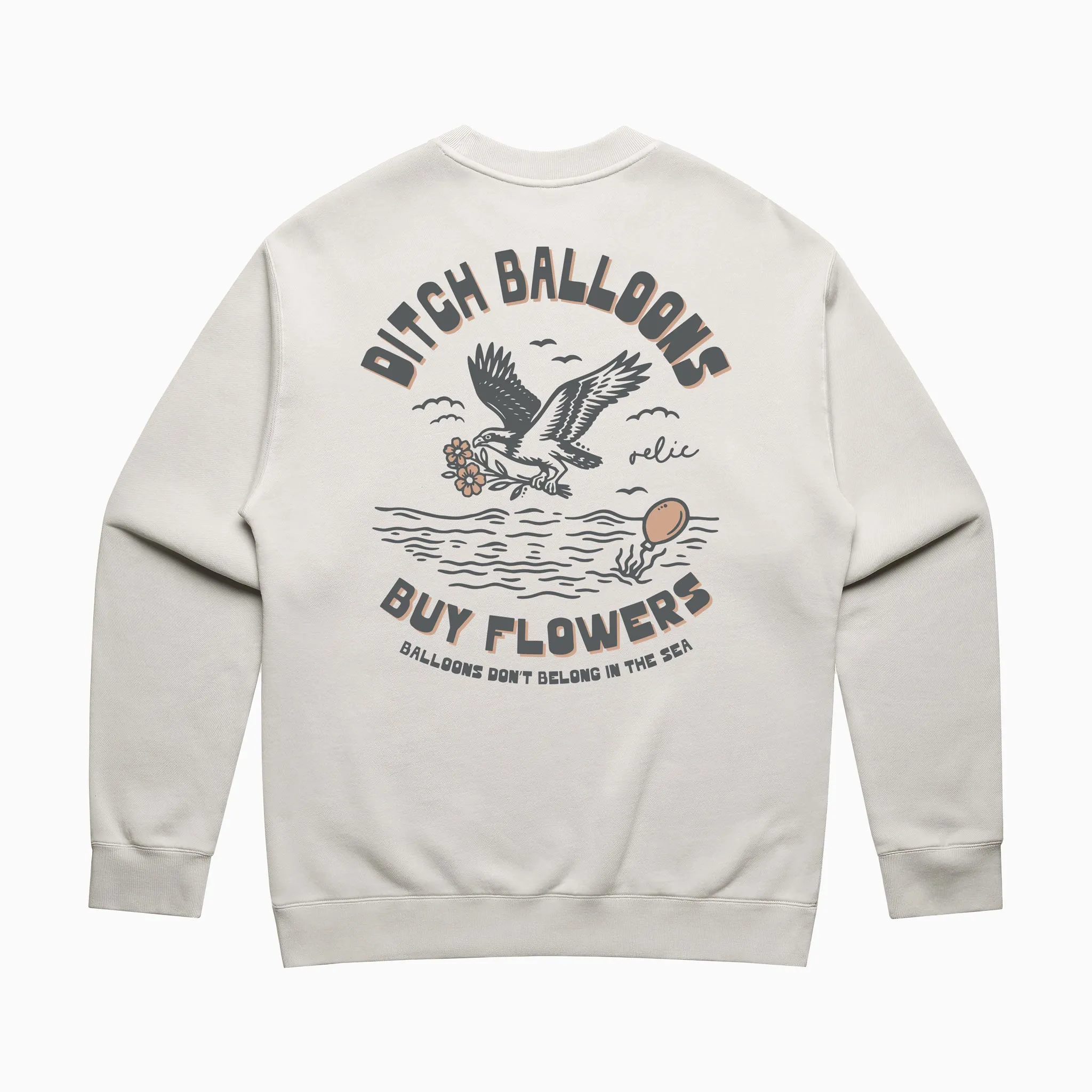 Recycled Ditch Balloons, Buy Flowers Crewneck - Pearl sold by Relic product image thumbnail 2