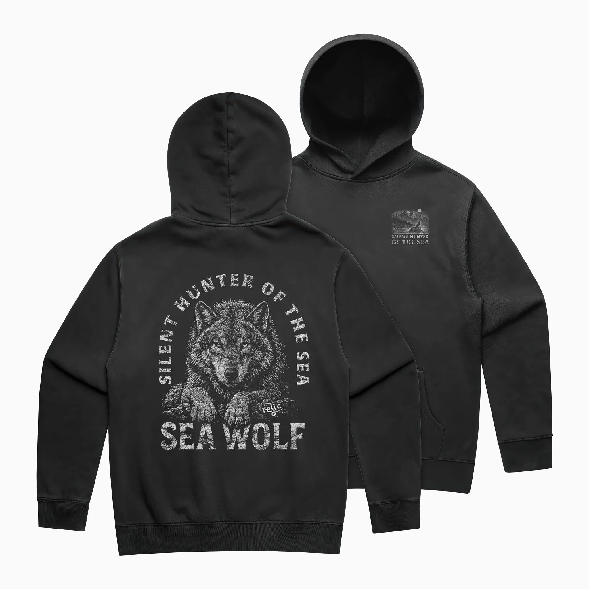 Recycled Silent Hunter of The Sea Hoodie - Faded Black sold by Relic