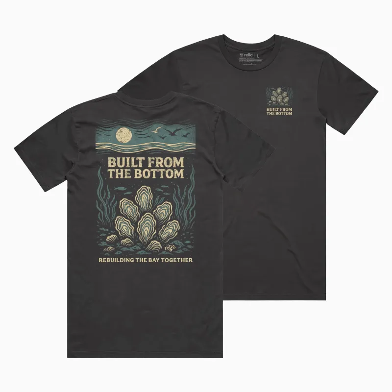 Built From The Bottom Tee - Faded Black sold by Relic
