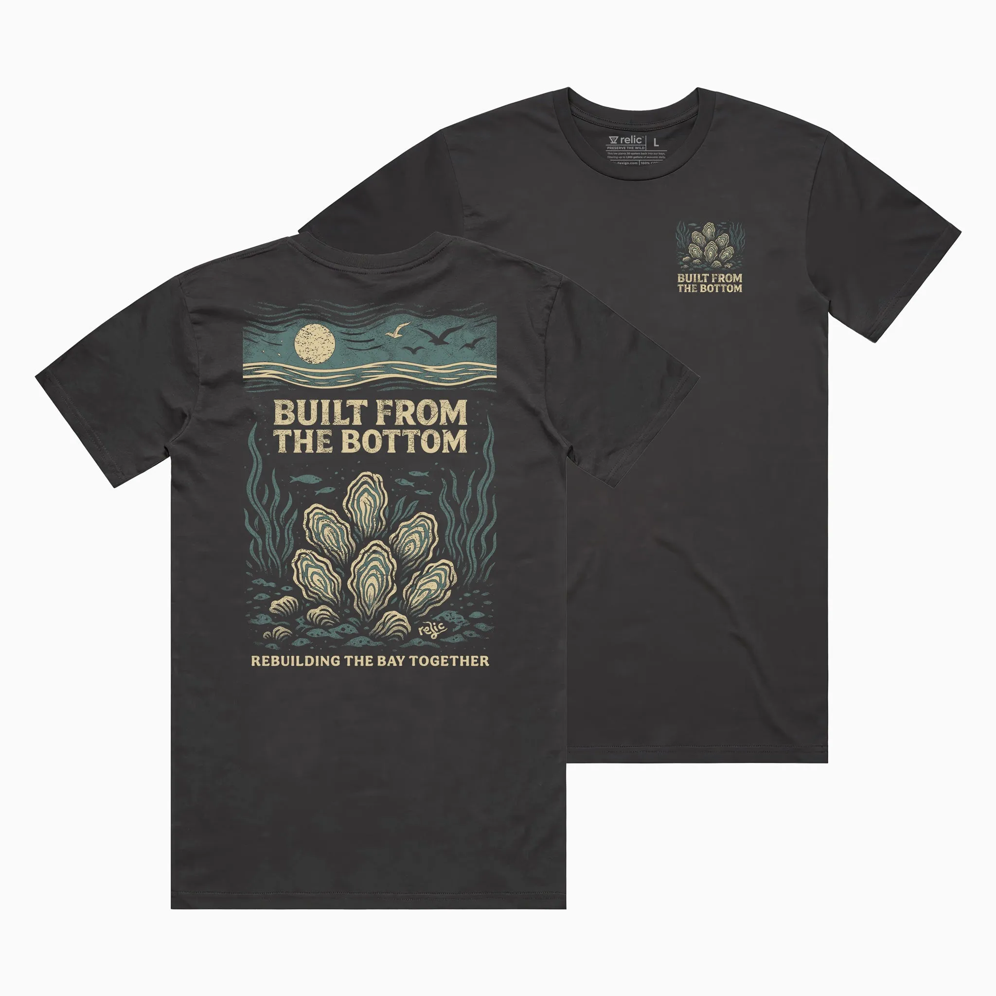 Built From The Bottom Tee - Faded Black sold by Relic