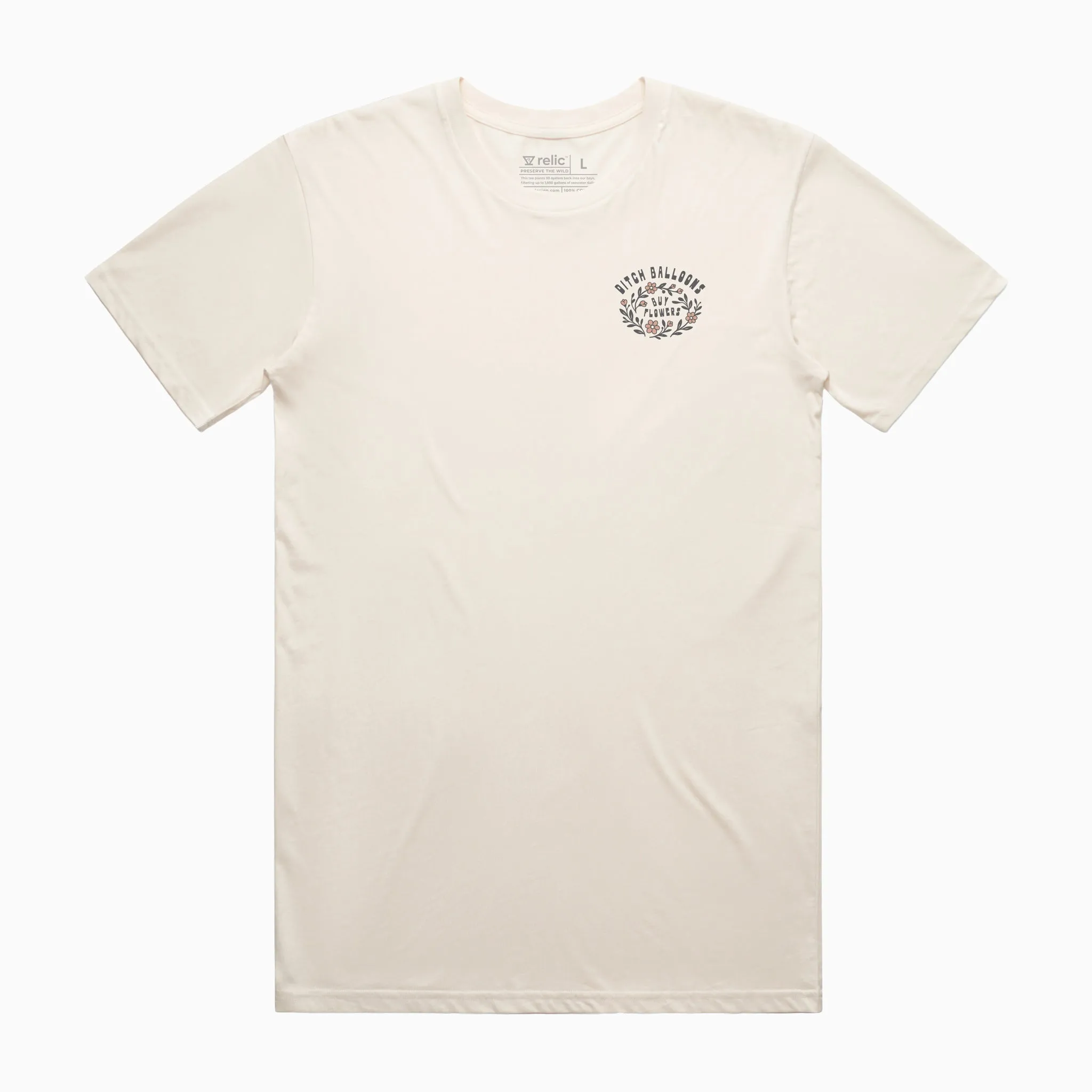 Ditch Balloons, Buy Flowers Tee - Cream sold by Relic product image thumbnail 3