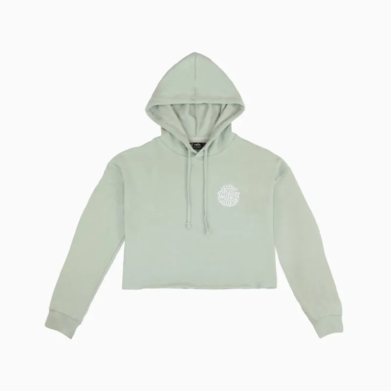 Ripples Make Waves Crop Top Hoodie - Sage sold by Relic