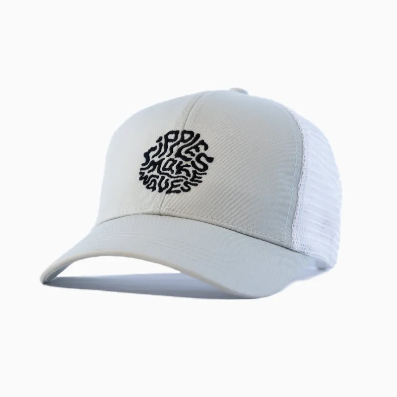 Ripples Make Waves Eco Trucker - White sold by Relic