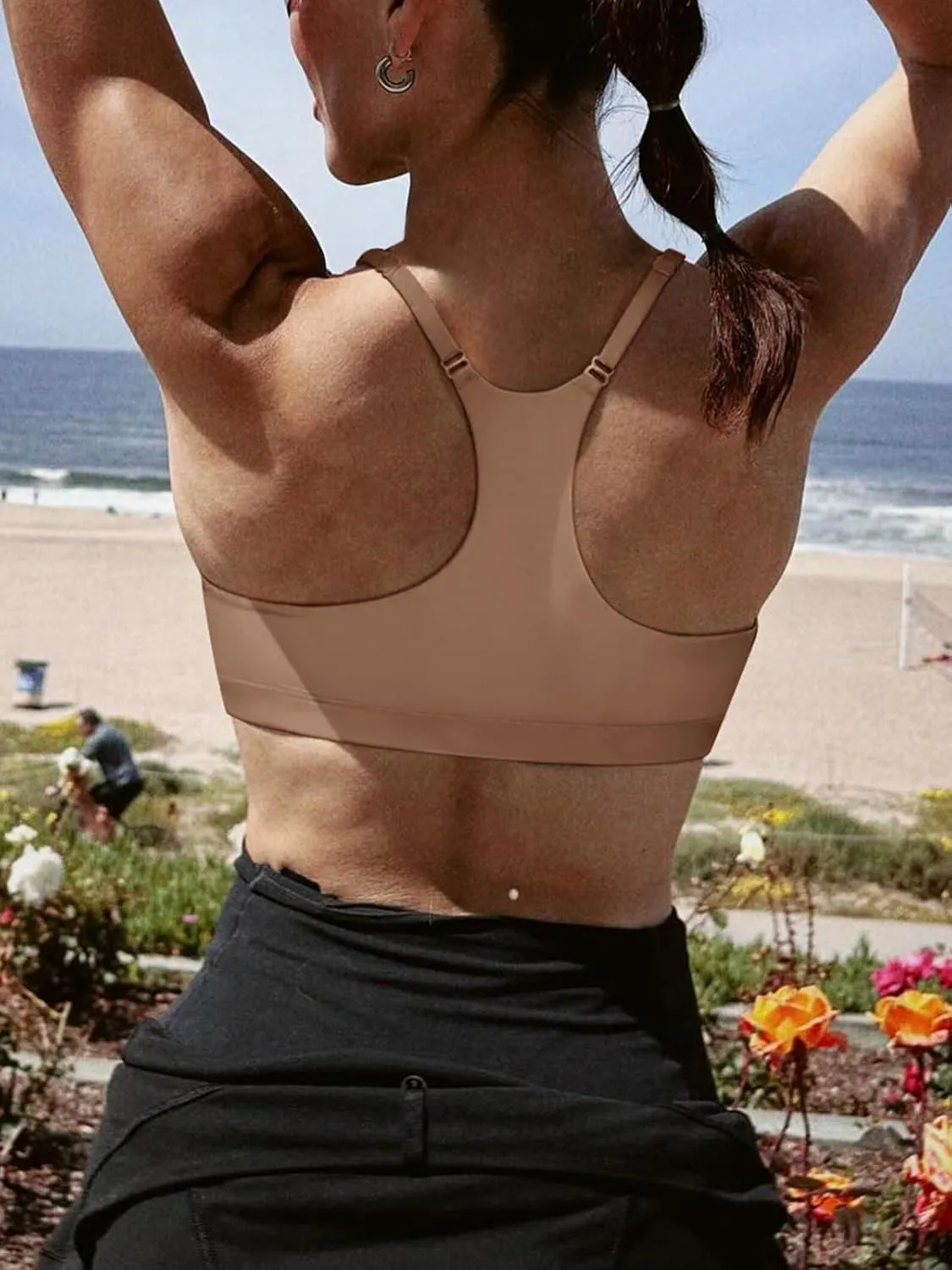 REORIA Womens Racerback Scoop Neck Halter Wireless No Padded Comfortable Sleep Bralettes Bras for Women Sienna Medium- sold by ReoRia product image thumbnail 5