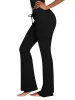 Flare Lounge Pants Ruched Ribbed Flowy Bell Bottoms Leggings sold by ReoRia