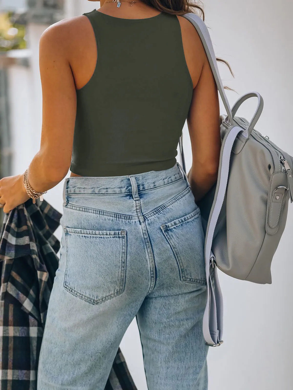 Fashionista’s Dream Crop Top-Grey sold by ReoRia product image thumbnail 3