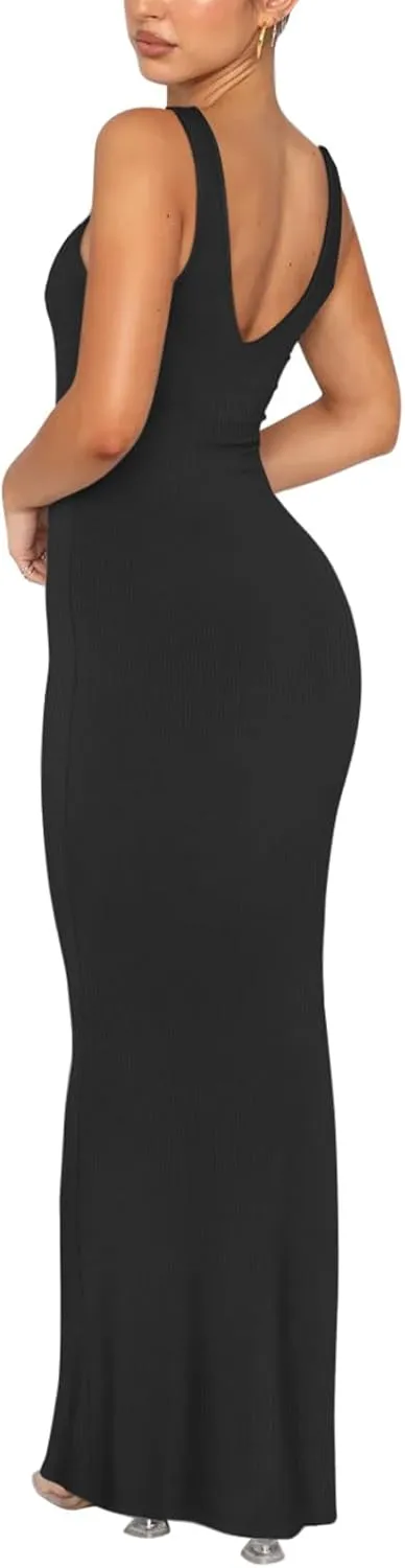 Long Dresses Deep V Neck Sleeveless V Backless Maxi Dress sold by ReoRia product image thumbnail 4