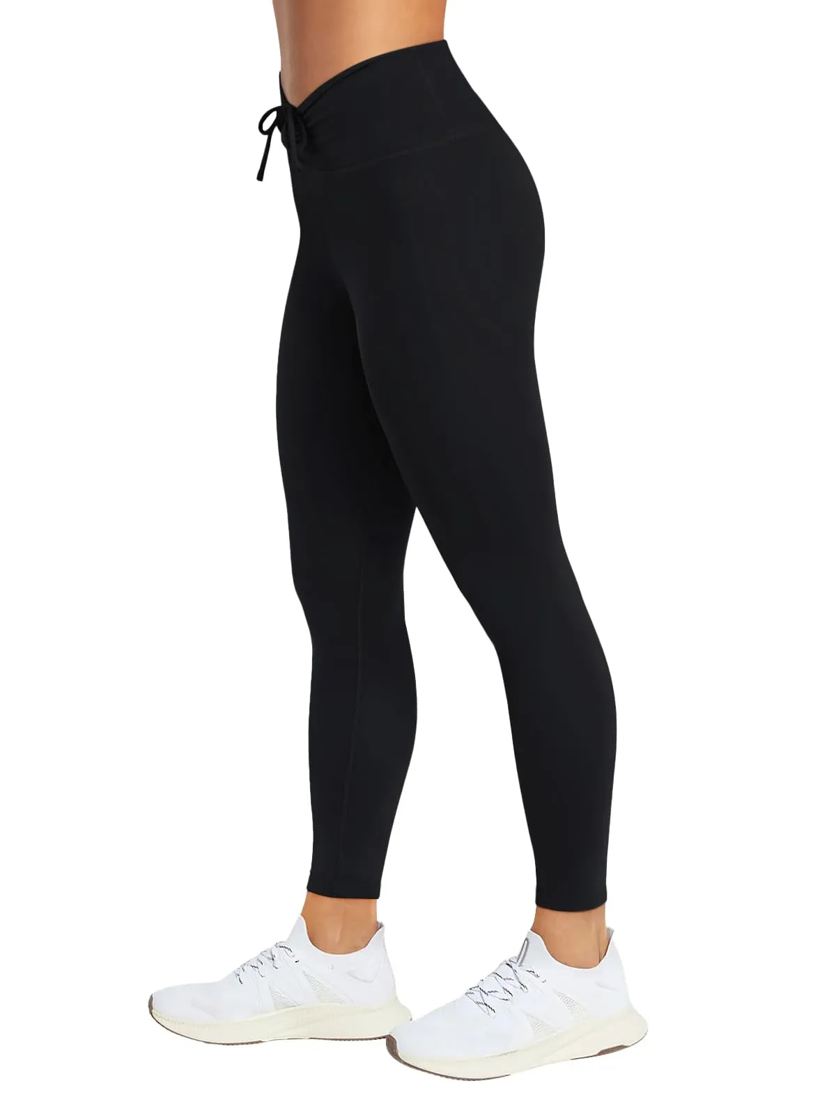 REORIA Workout Leggings for Women 25 Inches - High Waisted 7/8 Adjustable Drawstring Stretchy Yoga Pants sold by ReoRia