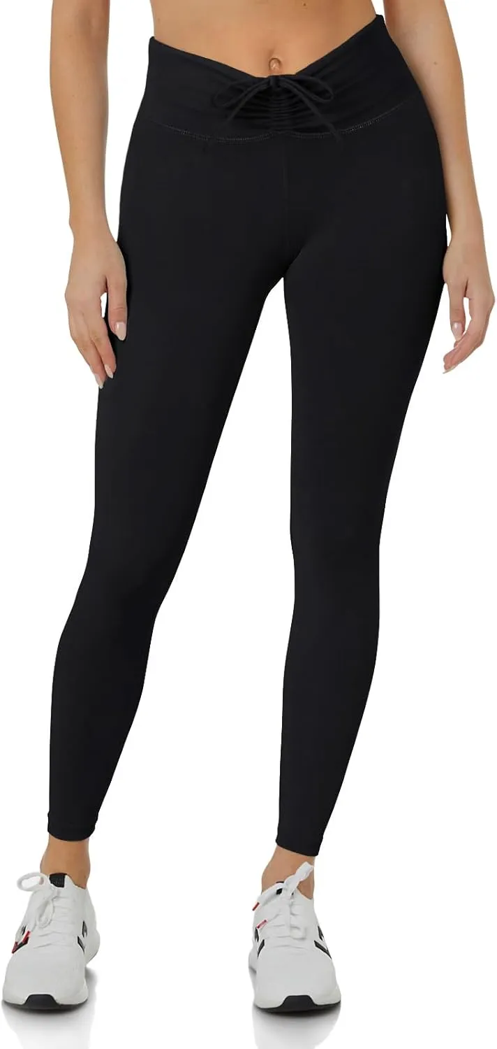 REORIA Workout Leggings for Women 25 Inches - High Waisted 7/8 Adjustable Drawstring Stretchy Yoga Pants sold by ReoRia product image thumbnail 3