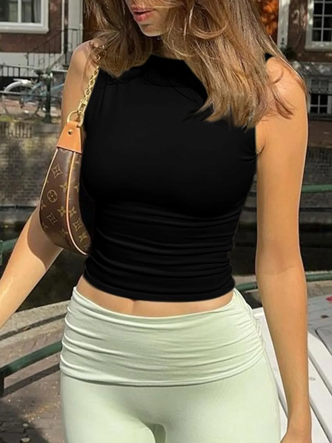 Open Back High Neck Sleeveless Y2k Backless Crop Tops sold by ReoRia product image thumbnail 5