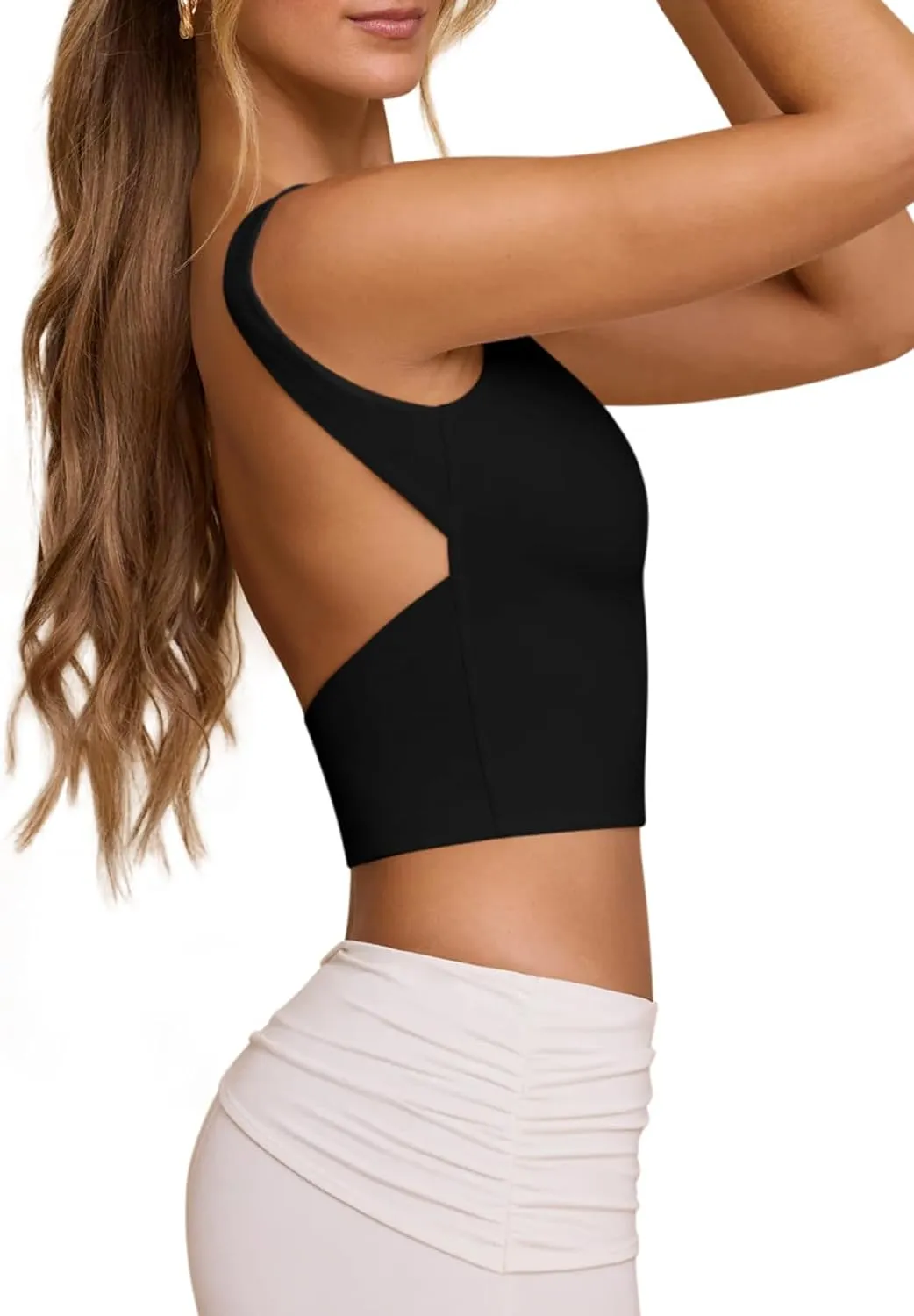 Open Back High Neck Sleeveless Y2k Backless Crop Tops sold by ReoRia product image thumbnail 4