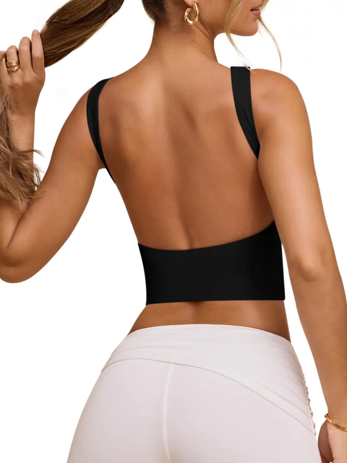 Open Back High Neck Sleeveless Y2k Backless Crop Tops sold by ReoRia