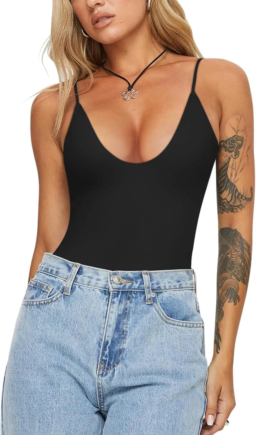 Sleek Desire Spaghetti Strap Bodysuit sold by ReoRia product image thumbnail 3