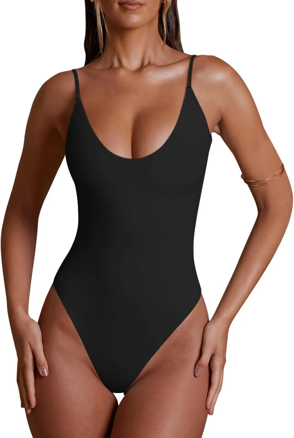 Sleek Desire Spaghetti Strap Bodysuit sold by ReoRia product image thumbnail 2