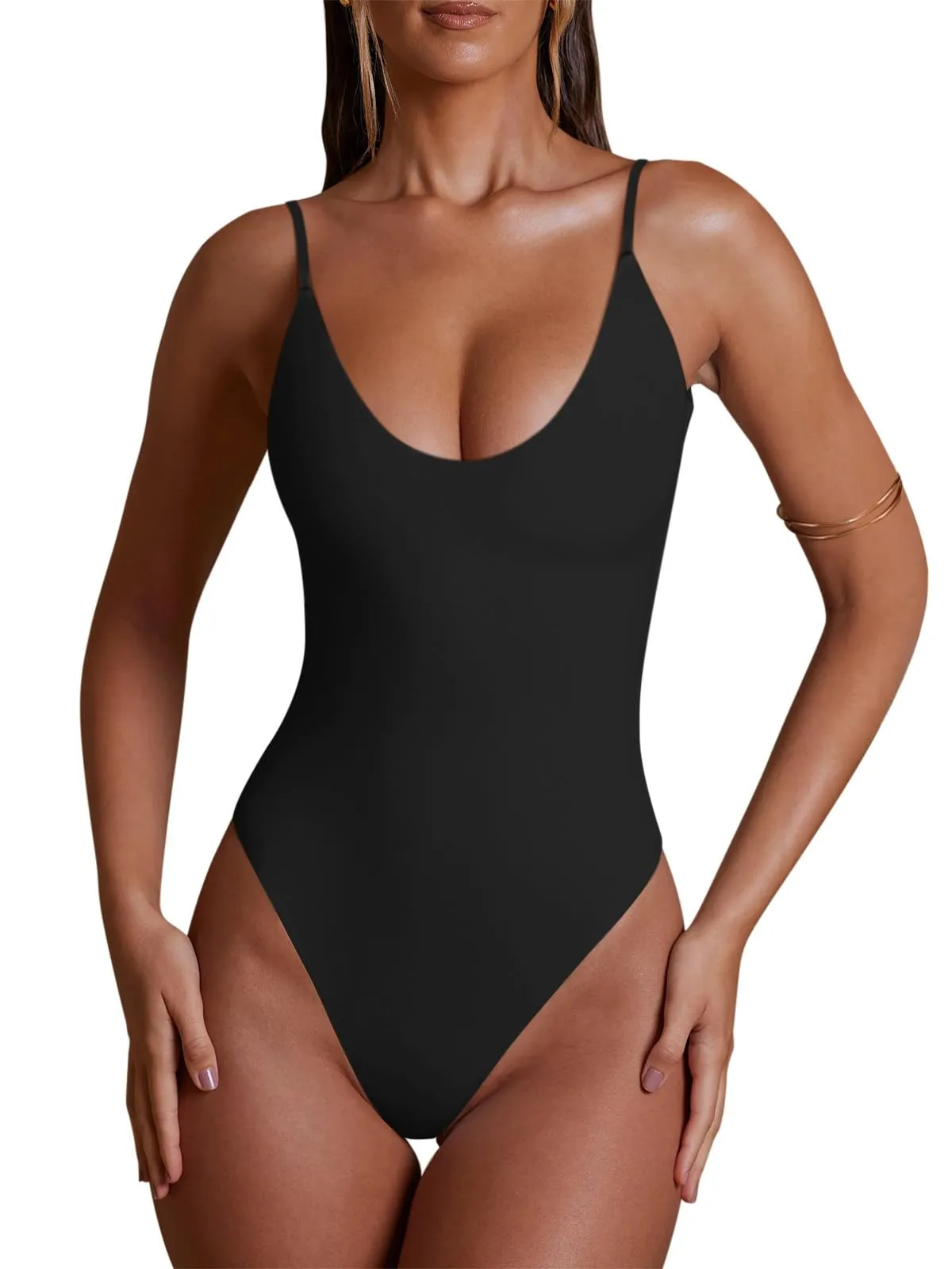 Sleek Desire Spaghetti Strap Bodysuit sold by ReoRia