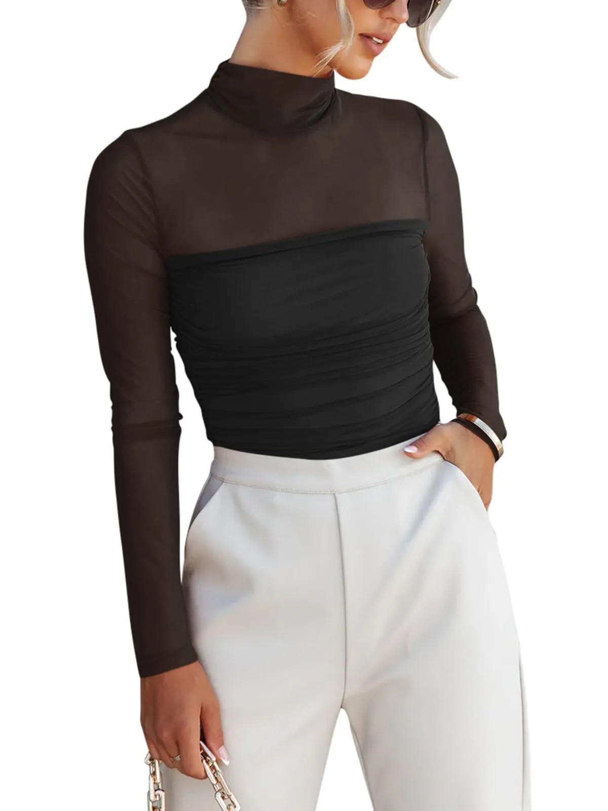 Veil of Night Turtleneck Top sold by ReoRia