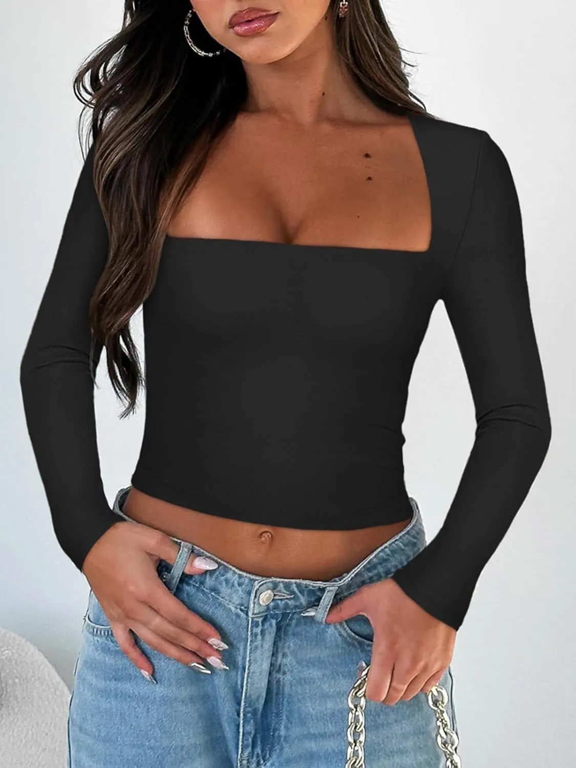 Midnight Horizon Square Neck Crop Top sold by ReoRia product image thumbnail 5