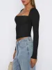 Midnight Horizon Square Neck Crop Top sold by ReoRia