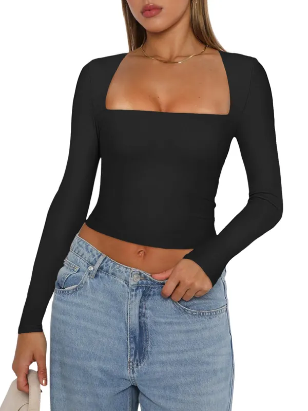 Midnight Horizon Square Neck Crop Top sold by ReoRia