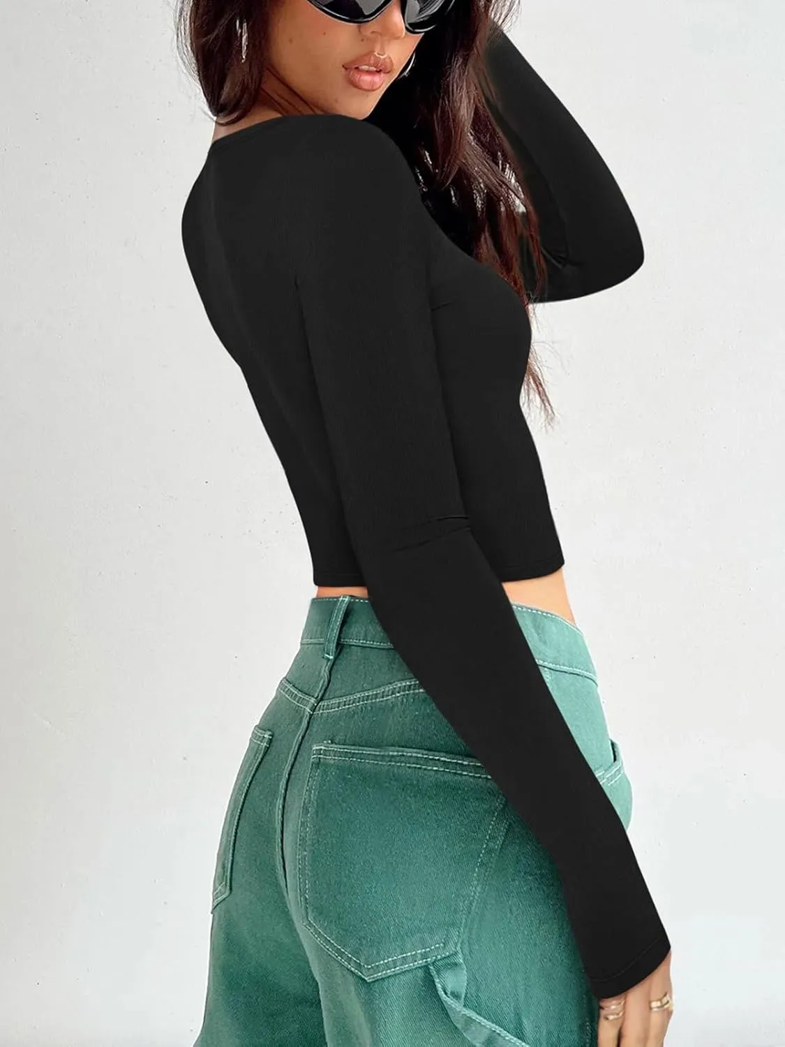 Celestial Vibes Ribbed Crop Top sold by ReoRia product image thumbnail 3