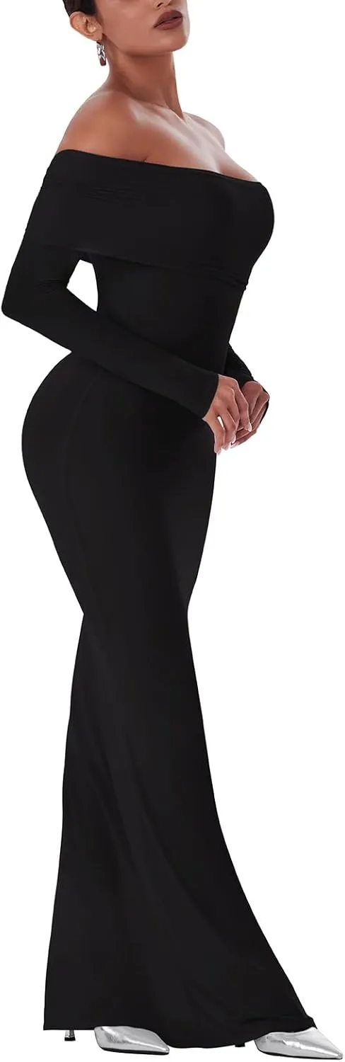 Strapless Off-Shoulder Reversible Neckline Double Layer Mermaid Dress sold by ReoRia product image thumbnail 4