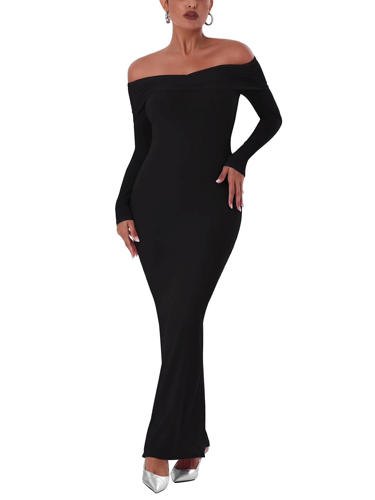 Strapless Off-Shoulder Reversible Neckline Double Layer Mermaid Dress sold by ReoRia