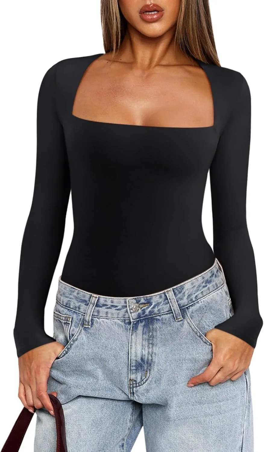 Contour Charm Square Neck Bodysuit sold by ReoRia product image thumbnail 3