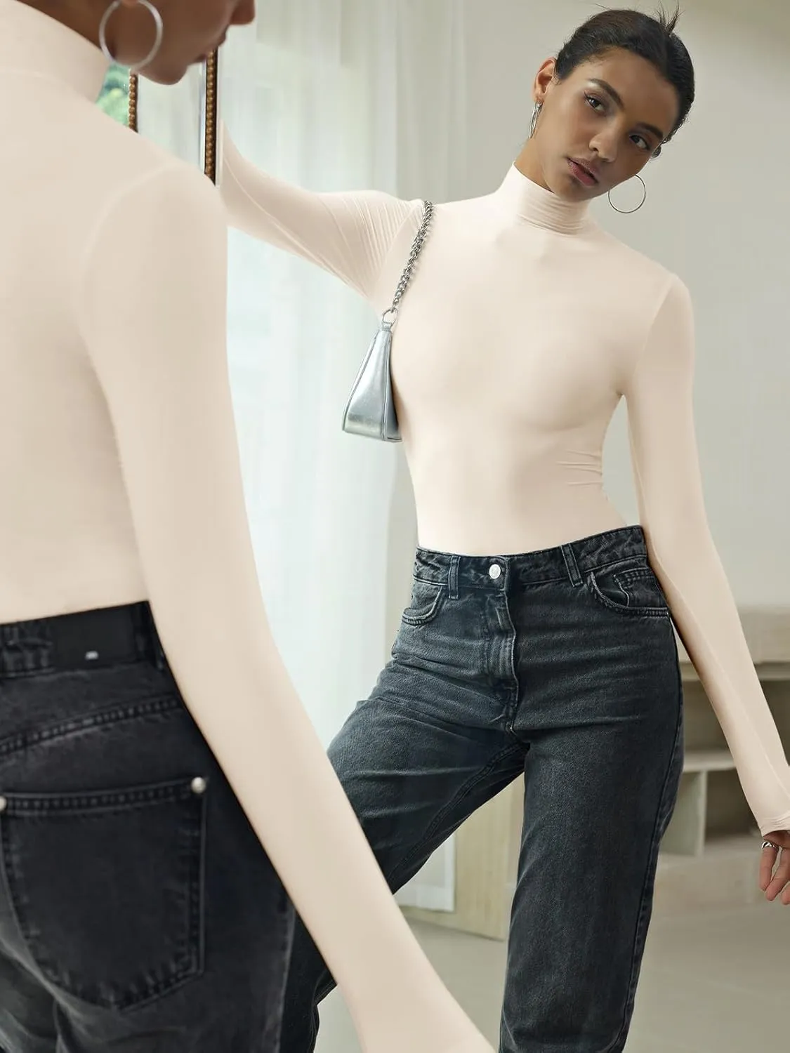 Veil of Shadows Mock Neck Bodysuit sold by ReoRia product image thumbnail 5