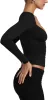 REORIA Women's Sexy V Neck Long Sleeve Slim Fitted Side Ruched Trendy Y2K Going Out T Shirt Crop Top sold by ReoRia