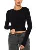 Effortless Charm Crew Neck Long Sleeve Top sold by ReoRia