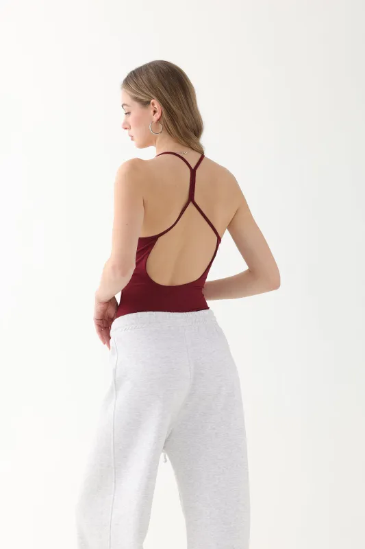 Open T-Back Cami Sleeveless Bodysuit sold by ReoRia