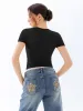 Crew Neck Short Sleeve Tops Double Lined Slim Fit T Shirts sold by ReoRia