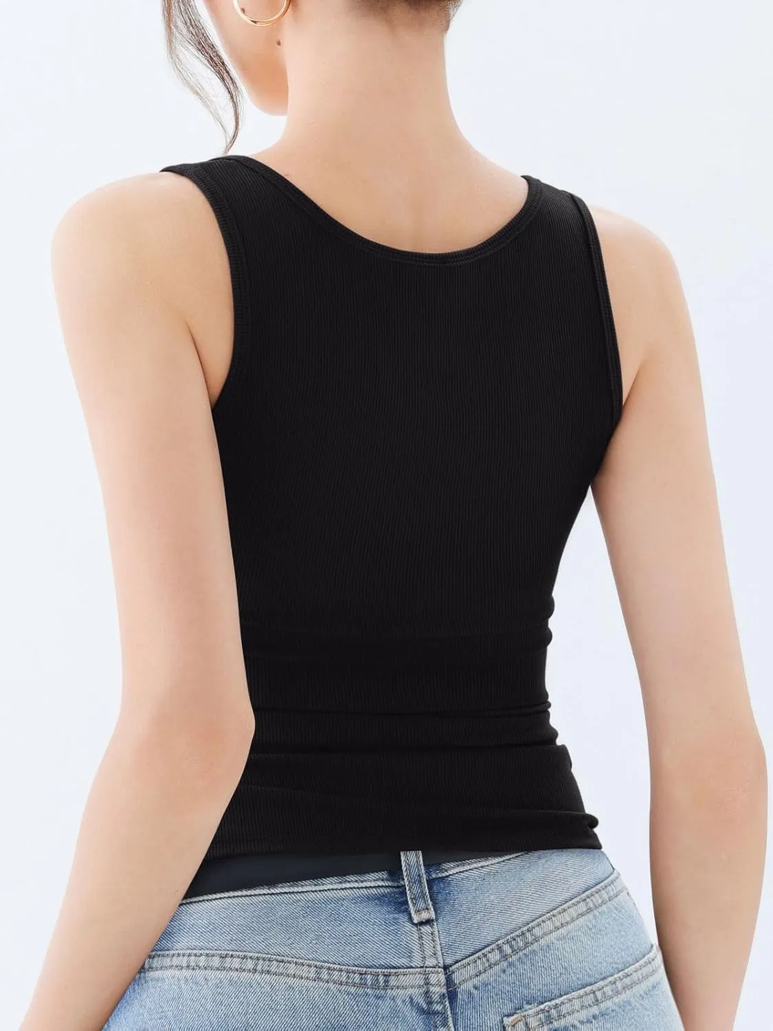 Summer Stretch Slim Round Neck Sleeveless Basic Top sold by ReoRia product image thumbnail 4