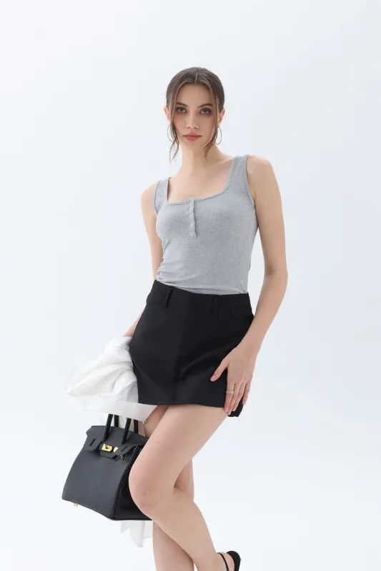 Summer Stretch Slim Round Neck Sleeveless Basic Top sold by ReoRia
