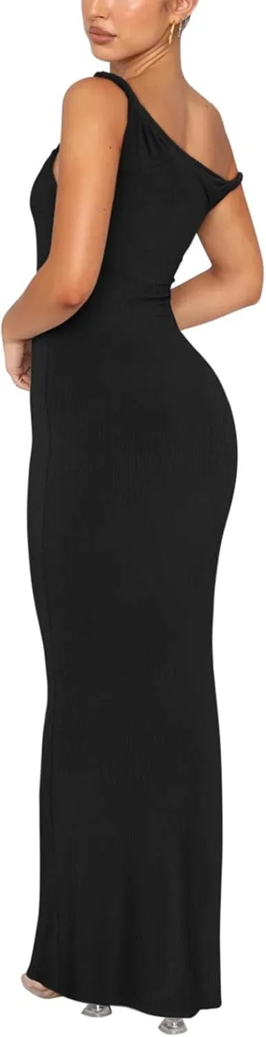 One Shoulder Sleeveless Maxi Dresses sold by ReoRia product image thumbnail 5